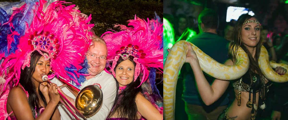 Jungle danseres met slang